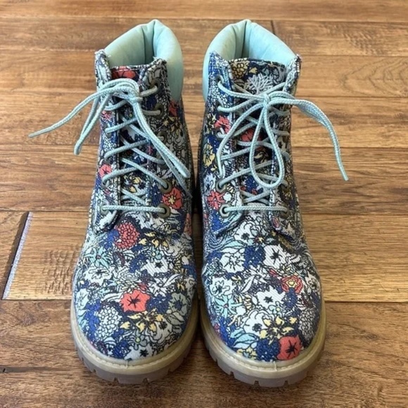 Timberland Women's 6 Inch Premium Fabric Boots Multicolor Floral Size 6.5 - Picture 8 of 13